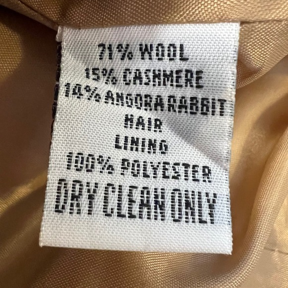 Talbots Wool Cashmere Tan Houndstooth Plaid Preppy Old Money Blazer Size 10 - Picture 9 of 9